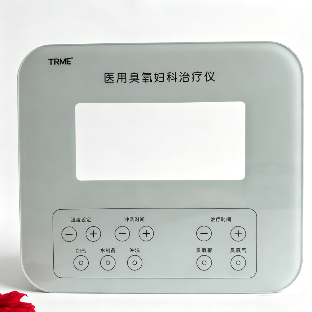 白色丝印医疗触控视窗钢化玻璃盖板